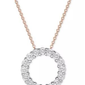 Diamond Circle Pendant Necklace (1/10 ct. t.w.) in Sterling Silver, NIB